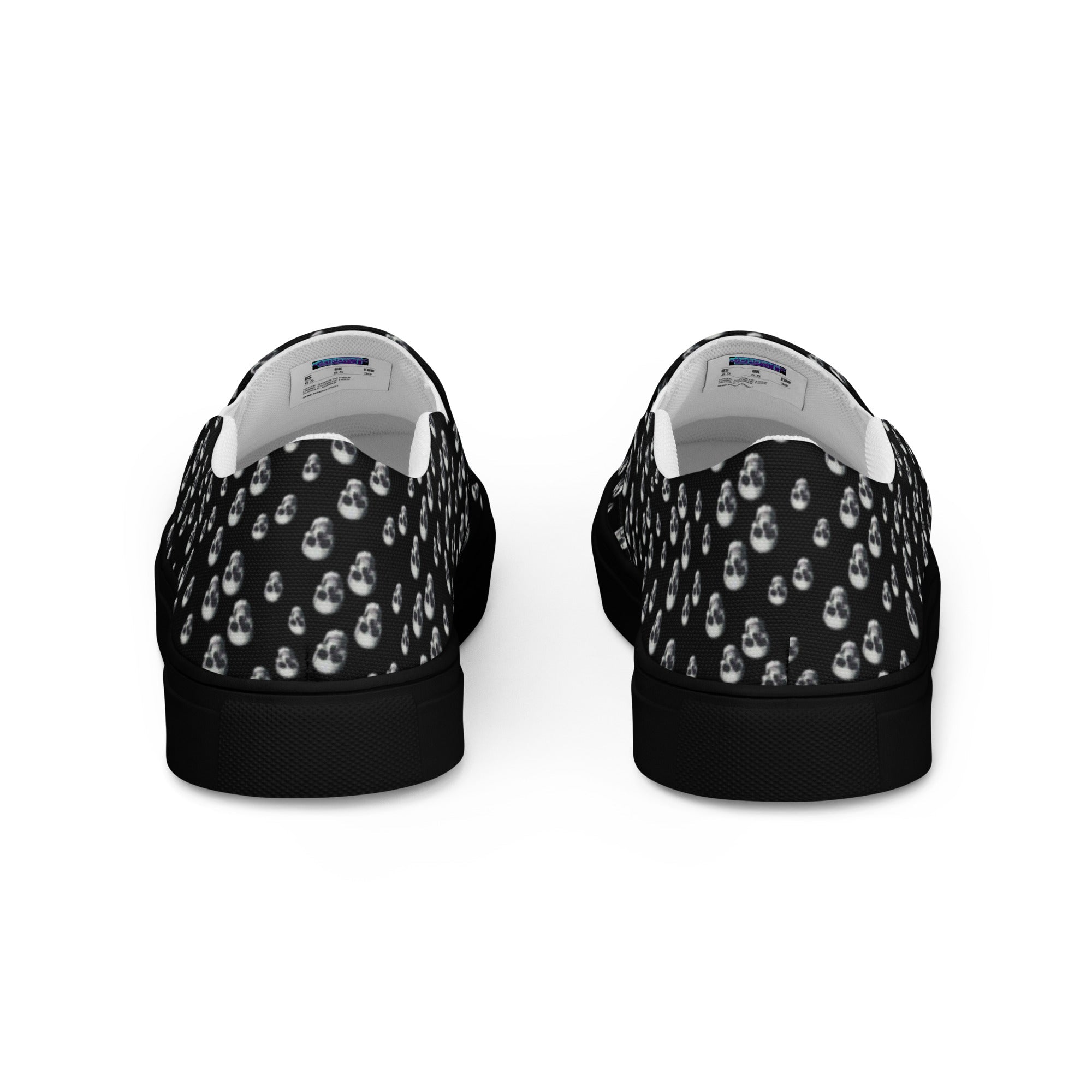 Skull Print Women’s slip - on canvas shoes - CTDSF