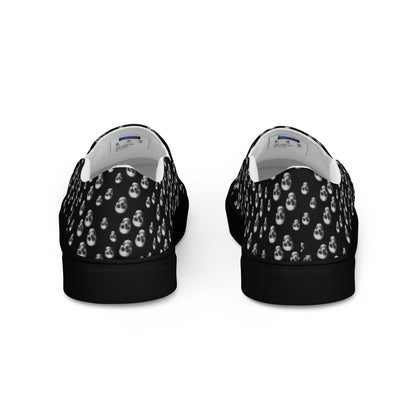 Skull Print Women’s slip - on canvas shoes - CTDSF