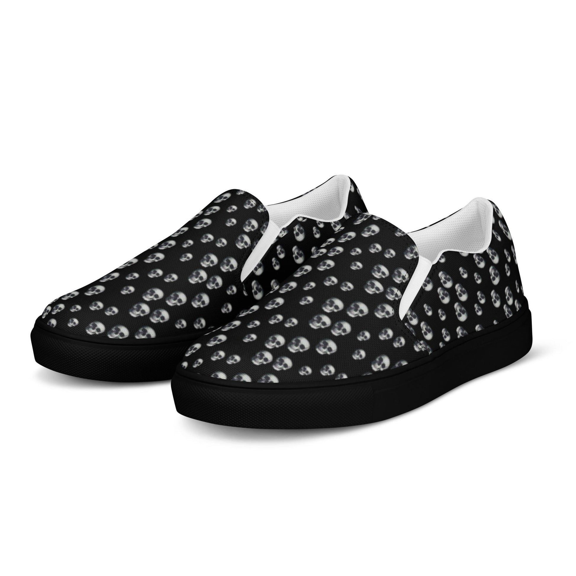 Skull Print Women’s slip - on canvas shoes - CTDSF