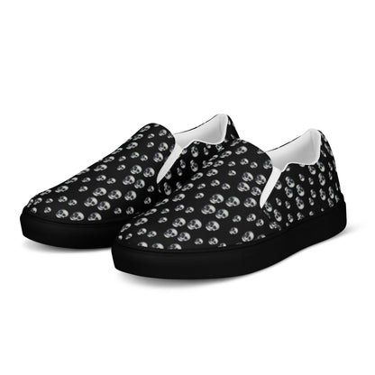 Skull Print Women’s slip - on canvas shoes - CTDSF