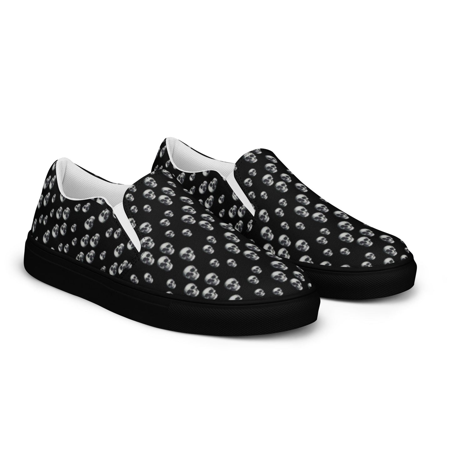 Skull Print Women’s slip - on canvas shoes - CTDSF