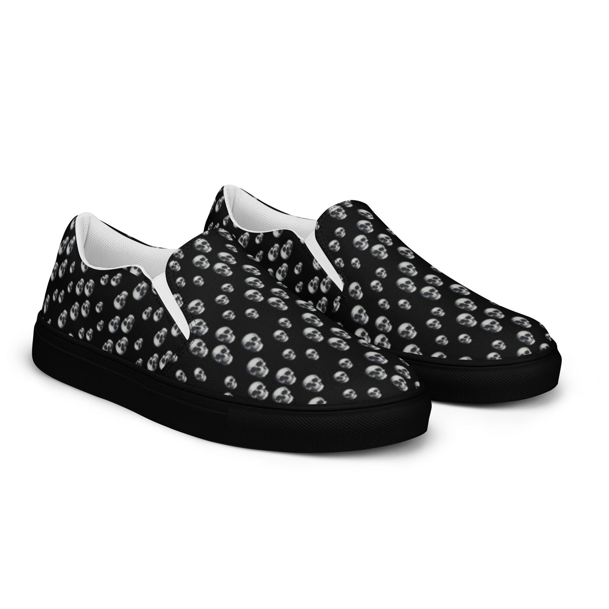 Skull Print Women’s slip - on canvas shoes - CTDSF