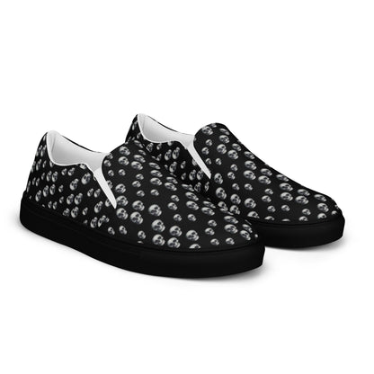 Skull Print Women’s slip - on canvas shoes - CTDSF