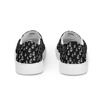Skull Print Women’s slip - on canvas shoes - CTDSF