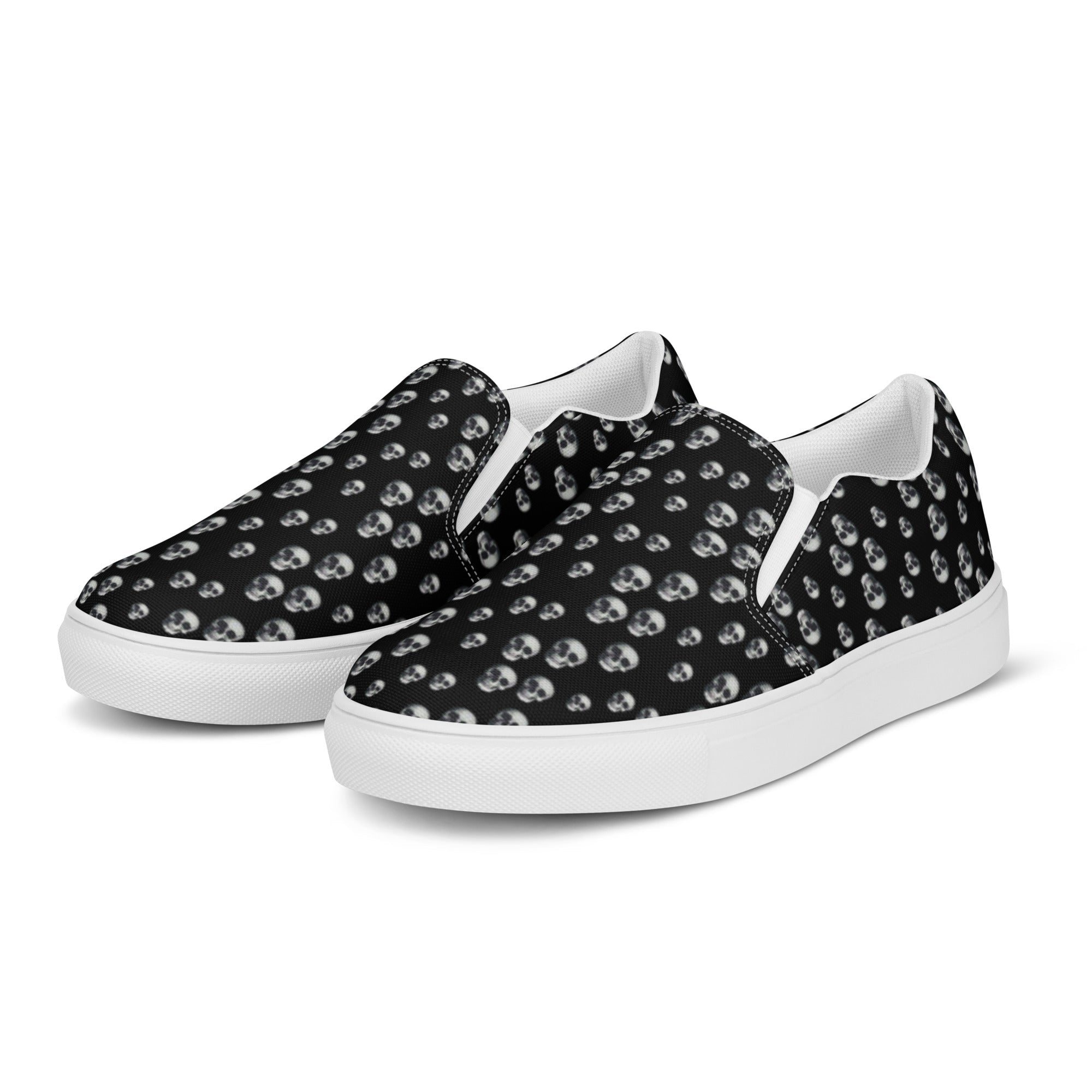 Skull Print Women’s slip - on canvas shoes - CTDSF