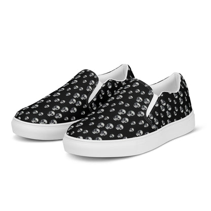 Skull Print Women’s slip - on canvas shoes - CTDSF