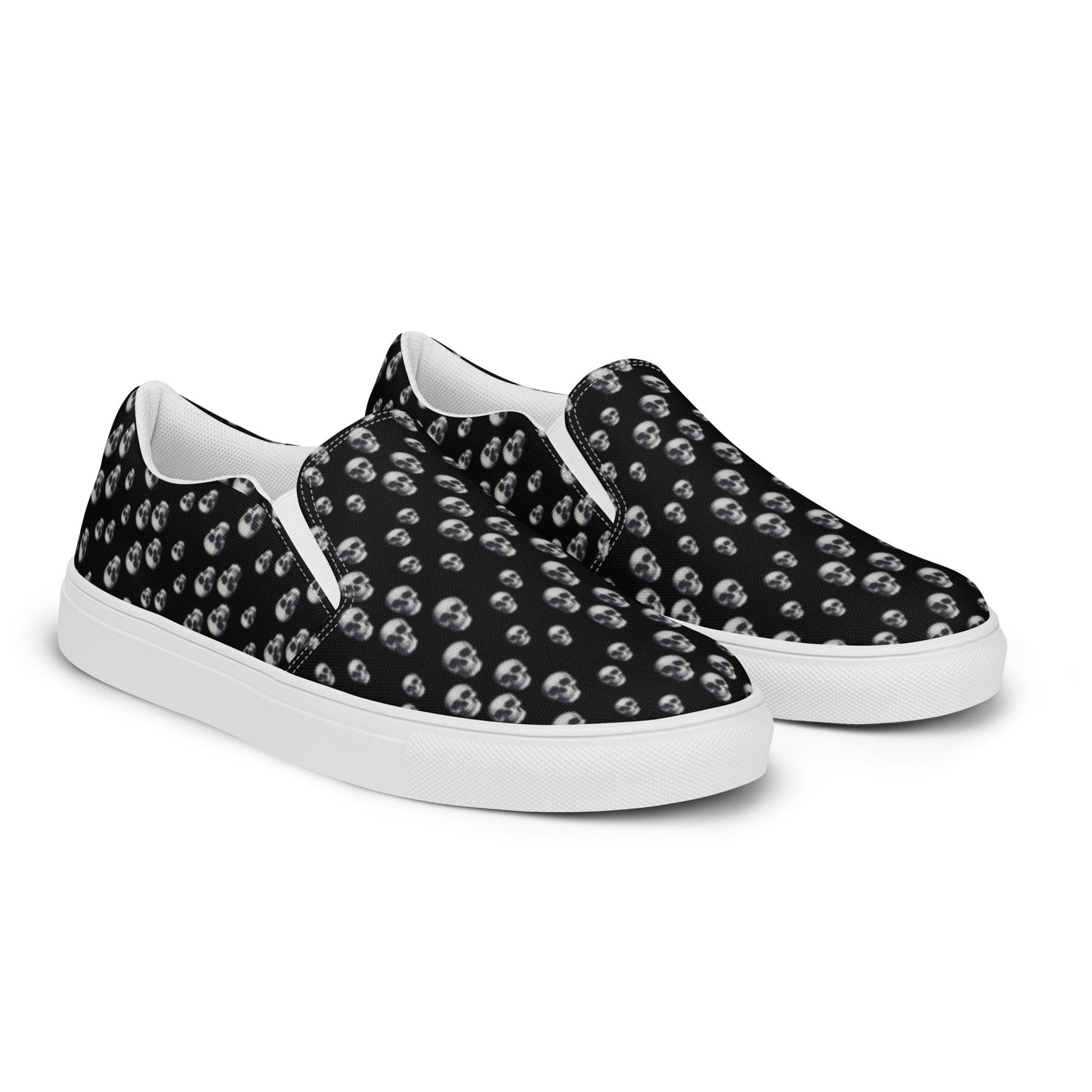 Skull Print Women’s slip - on canvas shoes - CTDSF
