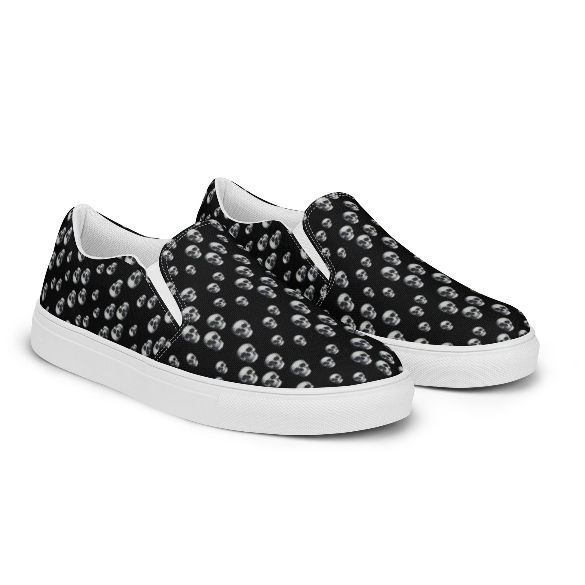 Skull Print Women’s slip - on canvas shoes - CTDSF