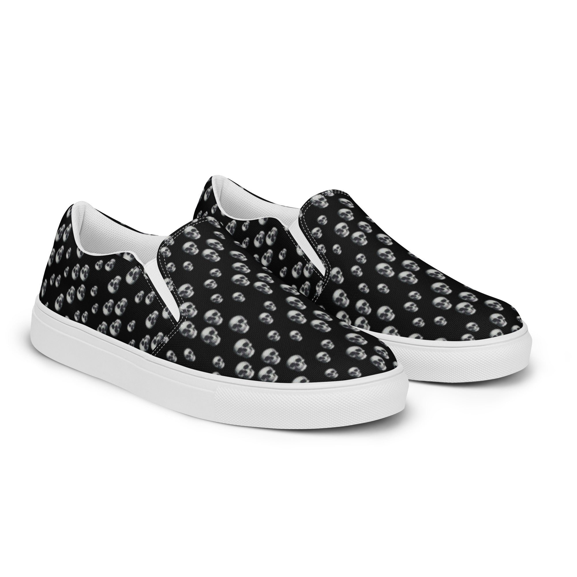 Skull Print Women’s slip - on canvas shoes - CTDSF