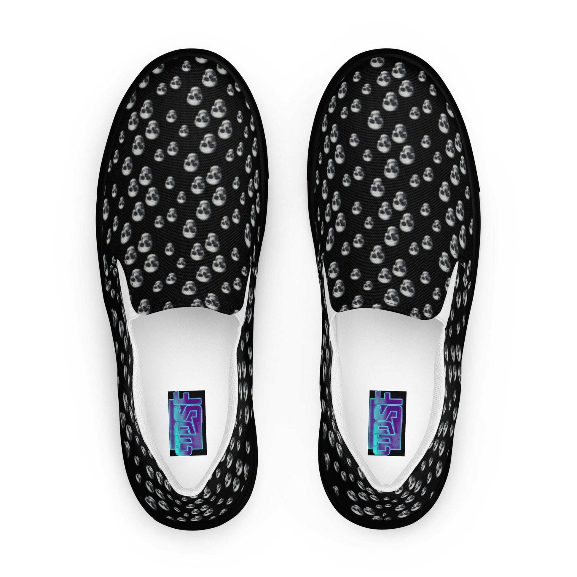 Skull Print Women’s slip - on canvas shoes - CTDSF