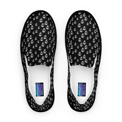 Skull Print Women’s slip - on canvas shoes - CTDSF